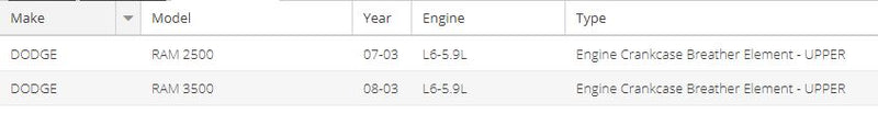Mopar 05093067AA Crankcase Breather